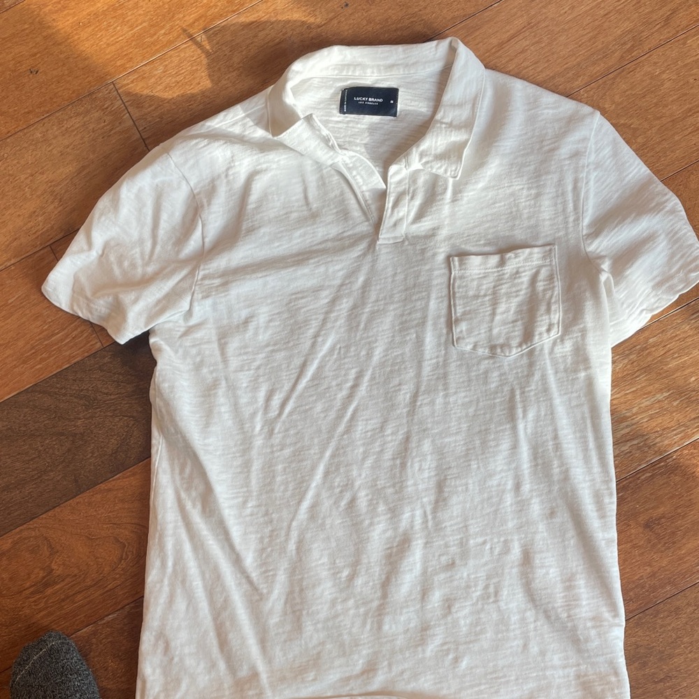 Lucky Brand Cream Polo Shirt